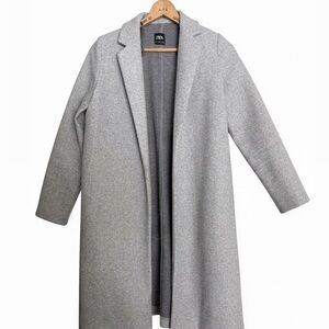 Zara Gray 40” long Coat Jacket Size M